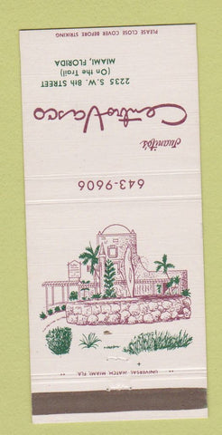 Matchbook Cover - Juanito's Centro Vasco Miami FL 30 Strike