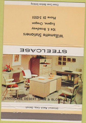 Matchbook Cover - Steelcase office furniture Eugene OR 40 Strike