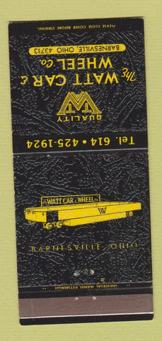 Matchbook Cover - Watt Car & Wheel Barnesville OH 30 Strike