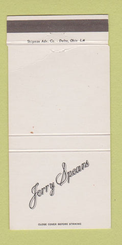 Matchbook Cover - Jerry Spears Funeral Home Columbus OH WEAR 30 Strike