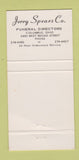 Matchbook Cover - Jerry Spears Funeral Home Columbus OH WEAR 30 Strike