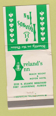 Matchbook Cover - Ireland's Inn Beach Resort Fort Lauderdale FL WEAR 30 Strike