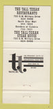 Matchbook Cover - Tall Texan Restaurant San Antonio TX 30 Strike