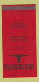 Matchbook Cover - Branding Iron Boston MA restaurant CREASE 30 Strike