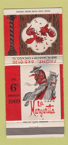 Matchbook Cover - La Margarita Cafe Chicago IL WORN 30 Strike