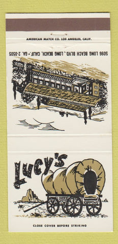 Matchbook Cover - Lucy's Restaurant Long Beach CA covered wagon 30 Strike