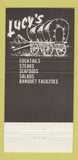 Matchbook Cover - Lucy's Restaurant Long Beach CA covered wagon 30 Strike