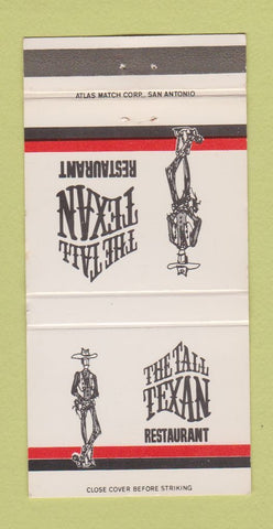 Matchbook Cover - Tall Texan Restaurant San Antonio TX 30 Strike