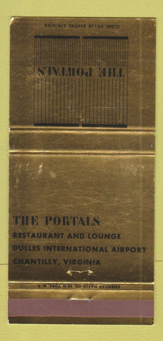 Matchbook Cover - The Portals Restaurant Dulles Airport Chantilly VA 30 Strike
