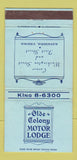 Matchbook Cover - Old Colony Motor Lodge Alexandria VA WEAR 30 Strike
