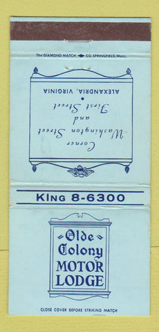 Matchbook Cover - Old Colony Motor Lodge Alexandria VA WEAR 30 Strike