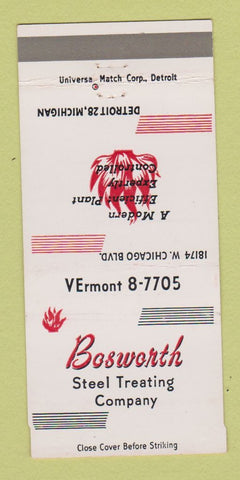Matchbook Cover - Bosworth Steel Treating Detroit MI 30 Strike
