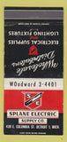 Matchbook Cover - Splane Electric Supply Detroit MI 30 Strike