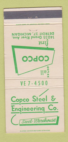 Matchbook Cover - Copco Steel engineering Detroit MI 30 Strike