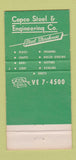 Matchbook Cover - Copco Steel engineering Detroit MI 30 Strike