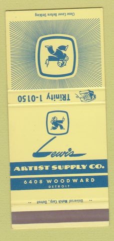 Matchbook Cover - Lewis Artist Supply Detroit MI SAMPLE 30 Strike