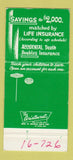 Matchbook Cover - Craftsman Credit Union Detroit MI SAMPLE 30 Strike