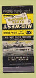 Matchbook Cover - Mid West Paper Products Detroit MI 30 Strike