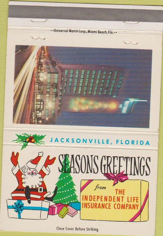 Matchbook Cover - Independent Life Insurance Jacksonville FL 40 Strike