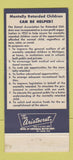 Matchbook Cover - Detroit Association for Retarded Children MI 30 Strike