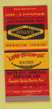 Matchbook Cover - Eaton Detroit Spring Service MI 30 Strike
