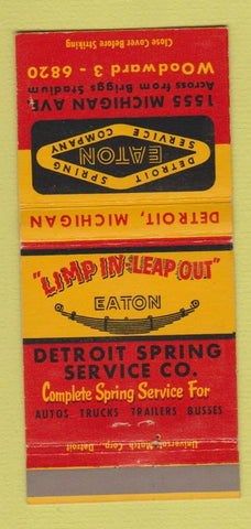 Matchbook Cover - Eaton Detroit Spring Service MI 30 Strike