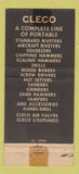 Matchbook Cover - Cleco Air Tools Houston TX Detroit MI  21 Strike Feature