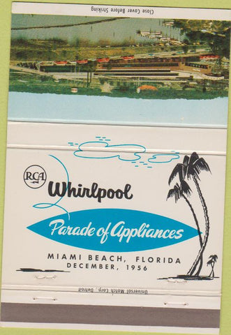 Matchbook Cover - Wirlpool RCA 1956 Miami Beach FL event 40 Strike