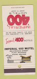 Matchbook Cover - Imperial 400 Motel Flint MI 30 Strike