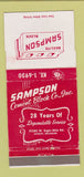 Matchbook Cover - Sampson Cement Block Detroit MI 30 Strike