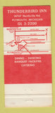 Matchbook Cover - Thunderbird Inn Plymouth MI 30 Strike