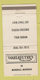 Matchbook Cover - Vogelreuter's Men's Clothes Marshall MI 30 Strike