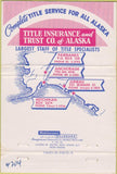Matchbook Cover - Title Insurance of Alaska AK Ketchikan 40 Strike