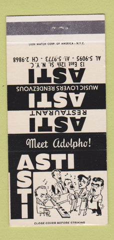 Matchbook Cover - Asti Restaurant New York City 30 Strike