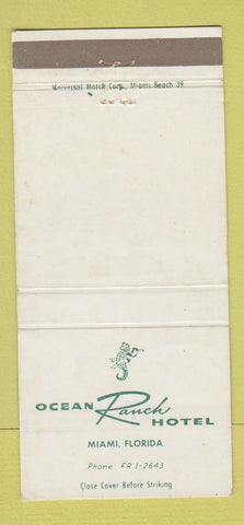 Matchbook Cover - Ocean Ranch Hotel Miami FL 30 Strike