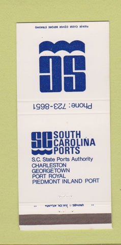Matchbook Cover - South Carolina Ports Charleston Georgetown SC 30 Strike