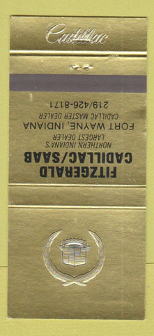 Matchbook Cover - Fitzgerald Cadillac Saab Fort Wayne IN 30 Strike