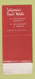 Matchbook Cover - Hollywood Roosevelt Hotel CA El Rancho Sacramento 30 Stick