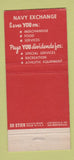Matchbook Cover - Navy Exchange Seattle WA 30 Stick