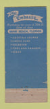Matchbook Cover - Embassy Hotel Miami Beach FL 30 Stick
