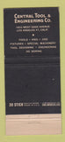 Matchbook Cover - Central Tool Engineering Los Angeles CA 30 Stick