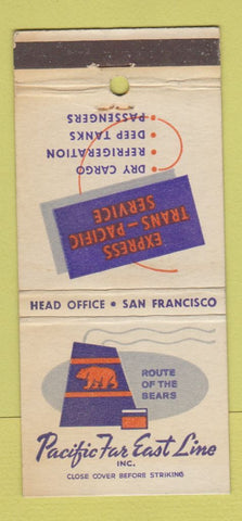 Matchbook Cover - Pacific Far East Line Shipping cruise 30 Stick