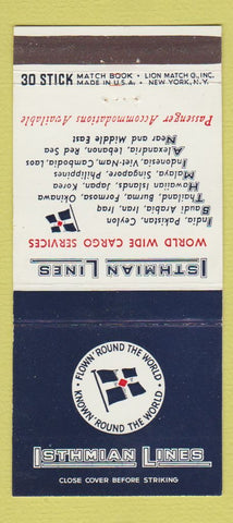 Matchbook Cover - Isthmian Lines Cargo Shipping 30 Stick