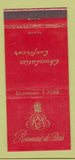 Matchbook Cover - Rosemarie de Paris Chocolate New York City 30 Stick
