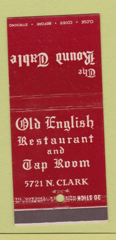 Matchbook Cover - Old English Restaurant Chicago IL Round Table 30 Stick