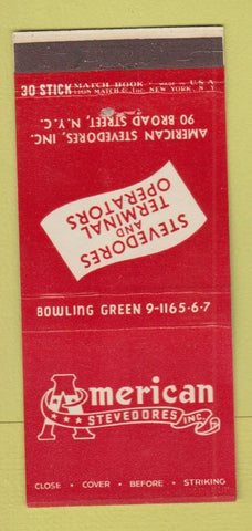 Matchbook Cover - American Stevedores Terminal Operators New York City 30 Stick
