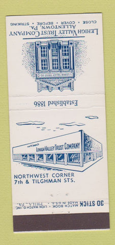 Matchbook Cover - Lehigh Valley Trust Allentown PA 30 Stick