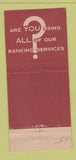 Matchbook Cover - 2nd National Bank Warren OH 30 Stick