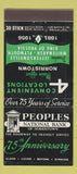 Matchbook Cover - Peoples National Bank Norristown PA 1956 30 Stick