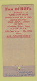 Matchbook Cover - Fan and Bill's Steak House Washington DC 30 Stick
